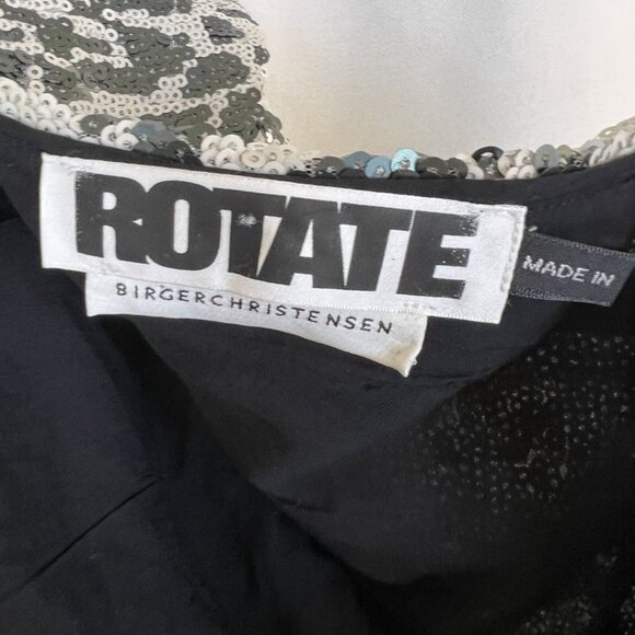 NEW ROTATE Wanda Sequined Mini Dress in White Black Raven Combo $370 - Picture 11 of 13